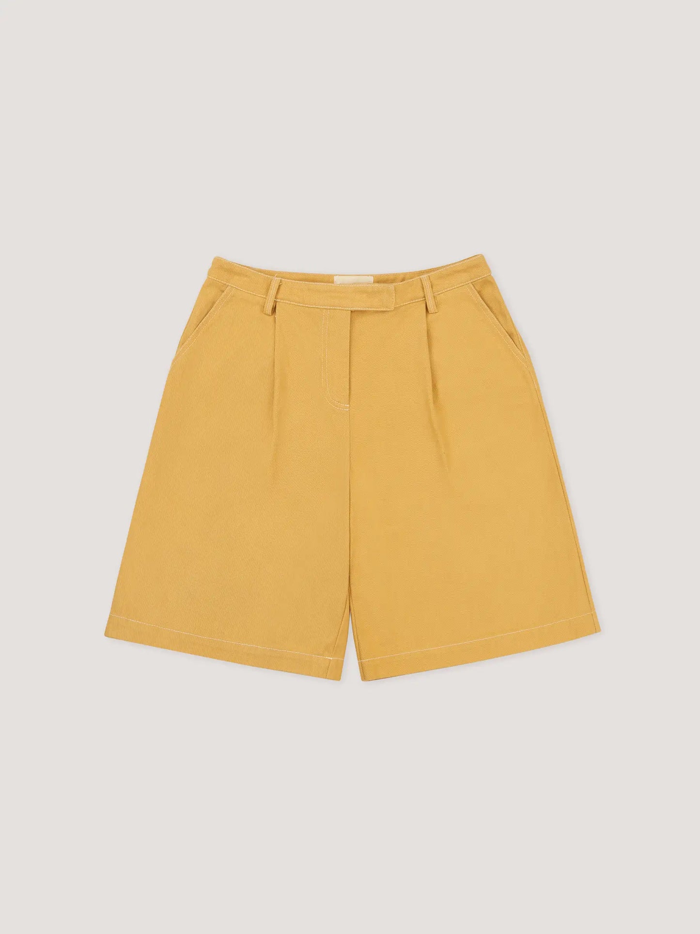 Desk Pale Yellow Denim Bermudas