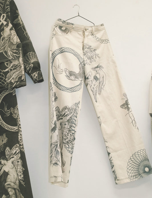 cuelebre cotton canvas beige jeans front