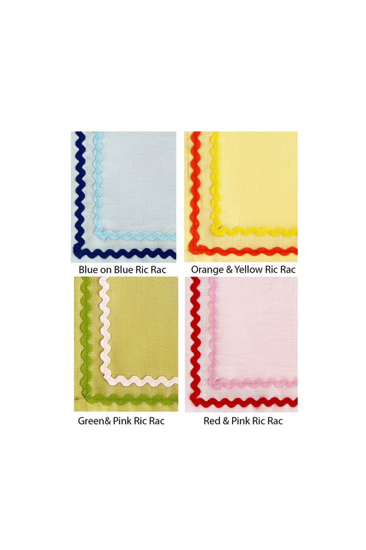 Wedding Ric Rac Napkins | Set 10