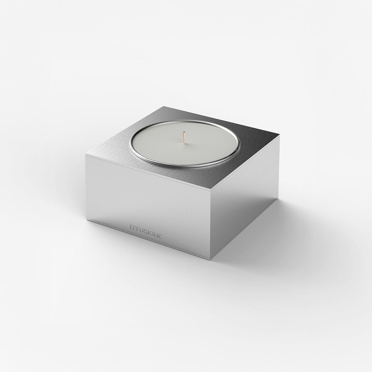 Aura One, candela singola grande Effusione in alluminio magnetica di design, vista prospettica