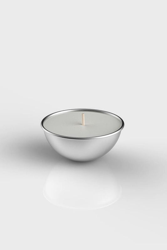 Ricarica piccola formato S per candele Aura Effusione in alluminio, vista prospettica