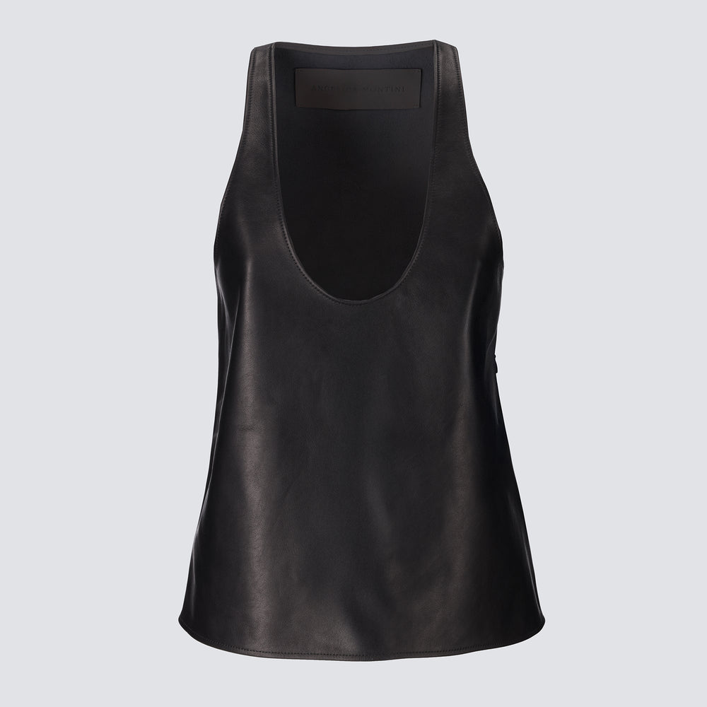 Scoop Leather Tank Arum