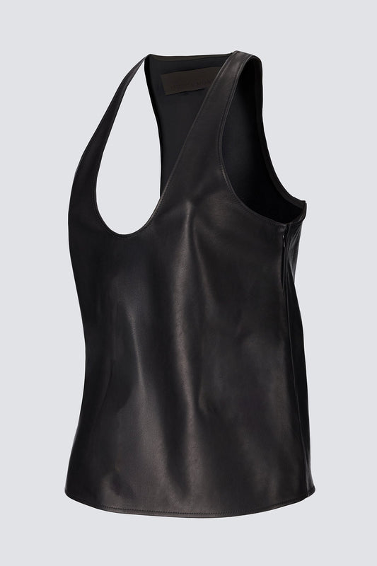 Scoop Leather Tank Arum