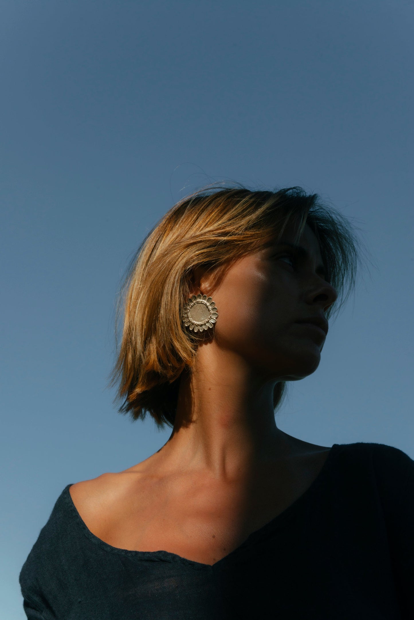 girasoles earrings silver