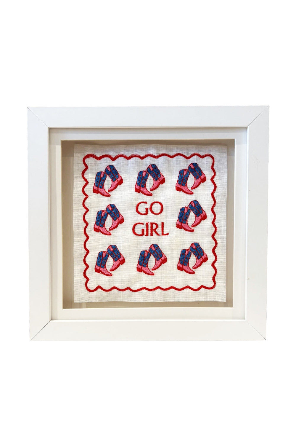Go Girl Embroidered Wall Art
