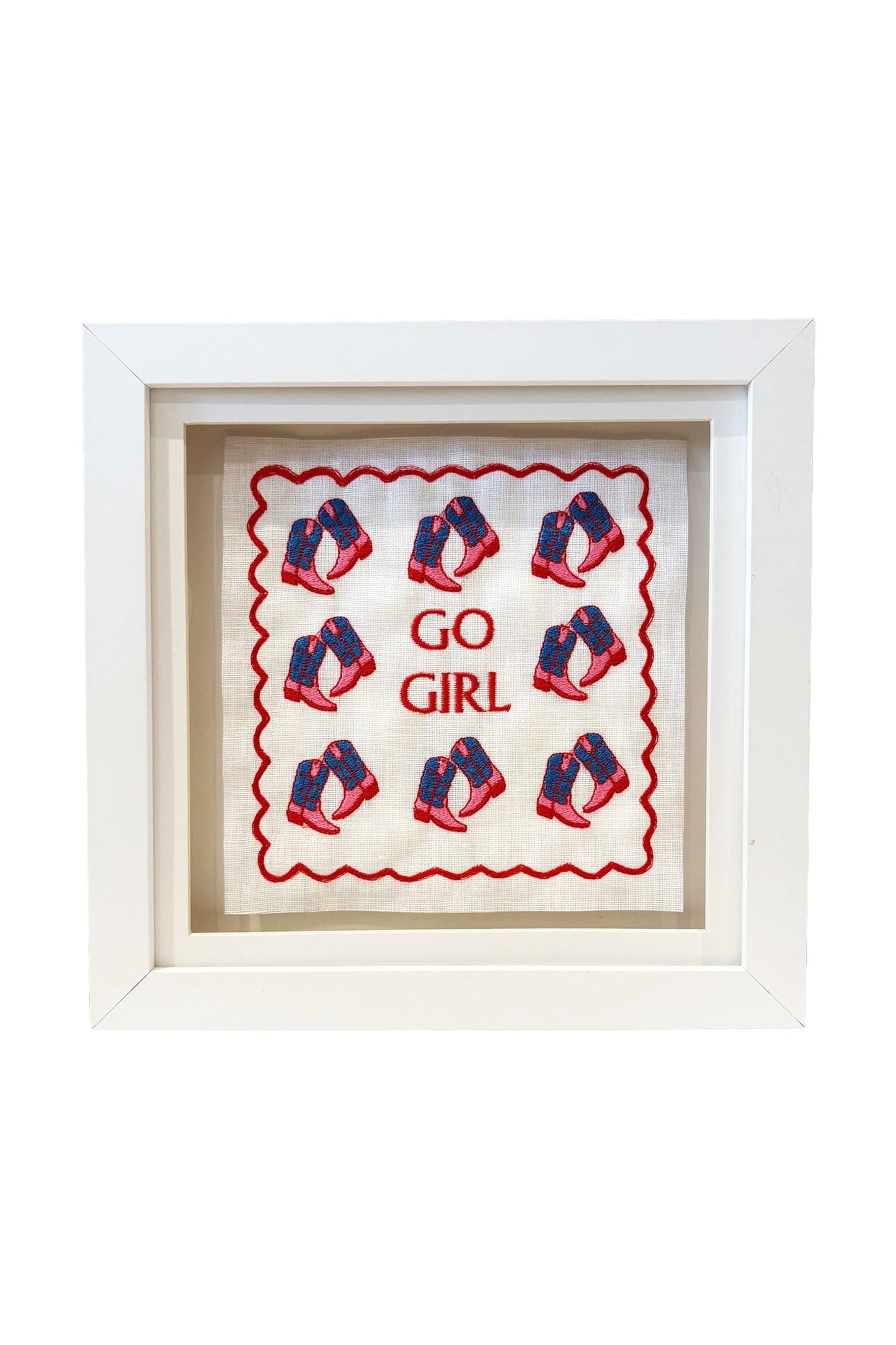 Go Girl Embroidered Wall Art