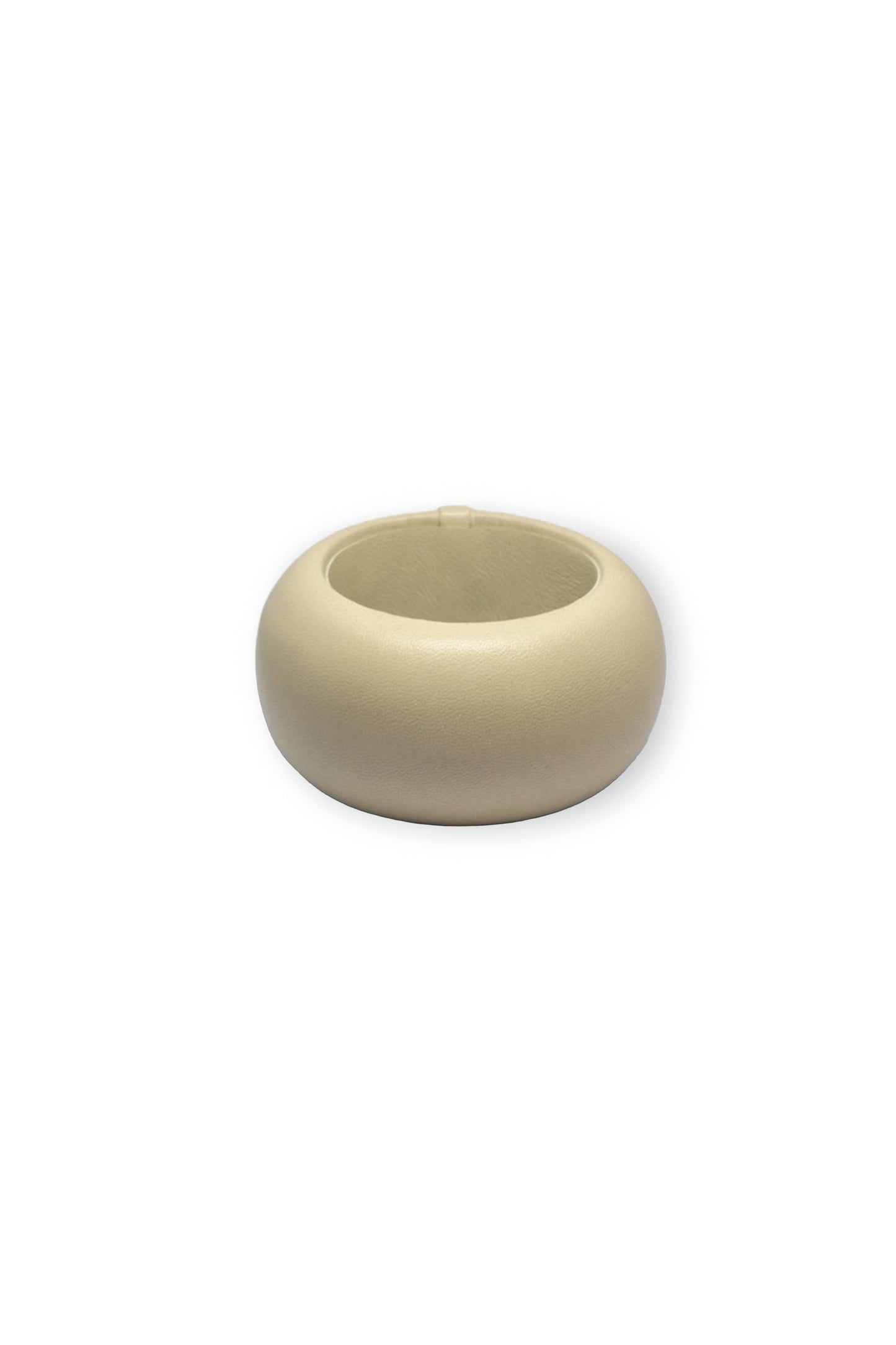 Leather Chunk Bracelet Cream
