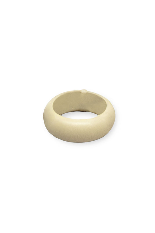 Leather Slim Bracelet Cream