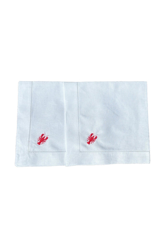 Pair of Embroidered Lobster napkins