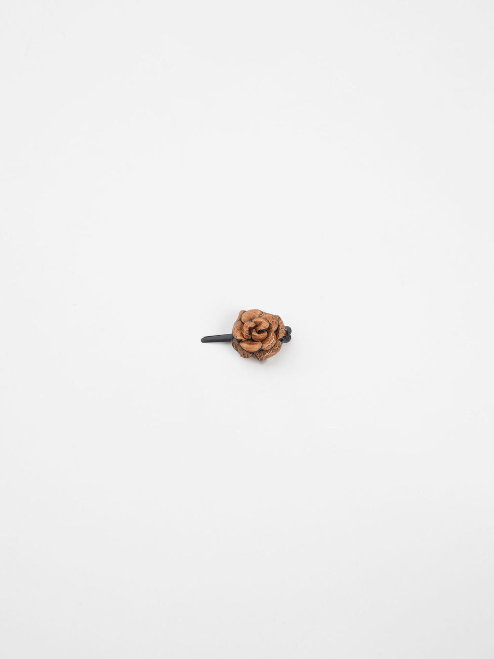 Mini Fiore Leather Clip Brown