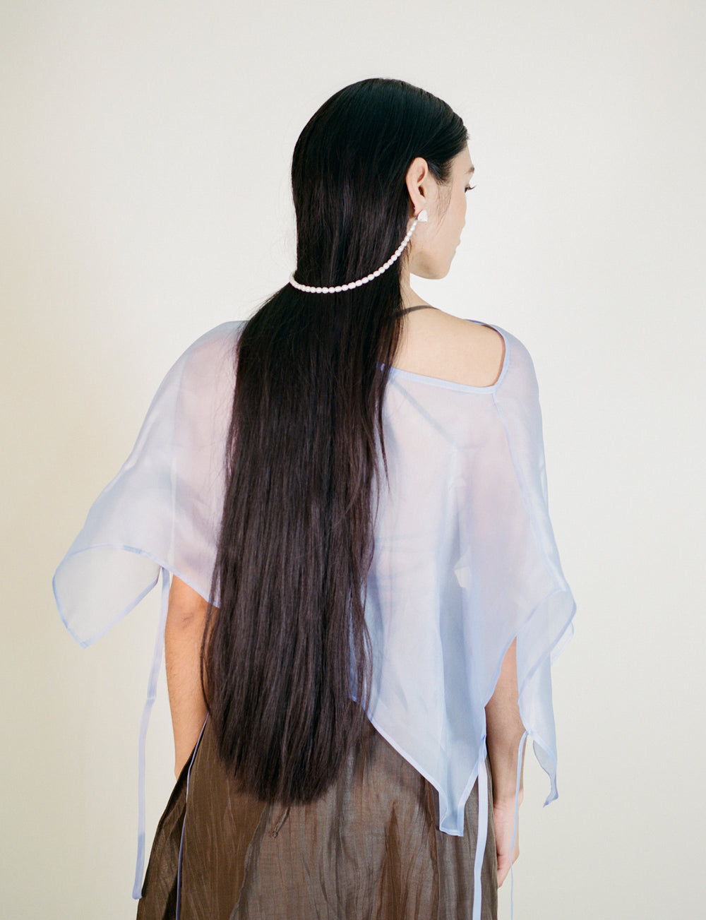 ninfa poncho lavander organza back