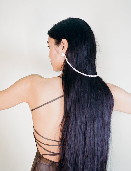pearl cord earrings back