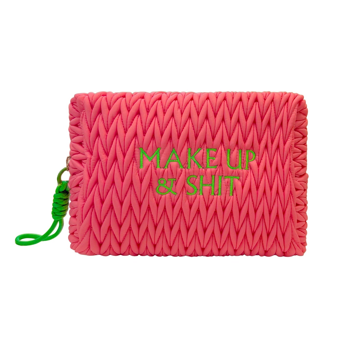 Pink LillyLovesLTD cosmetic wash bag with zipper closure, perfect for makeup and toiletries storage.