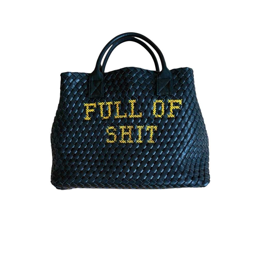 Vegan FULL OF SHIT Woven Handbag