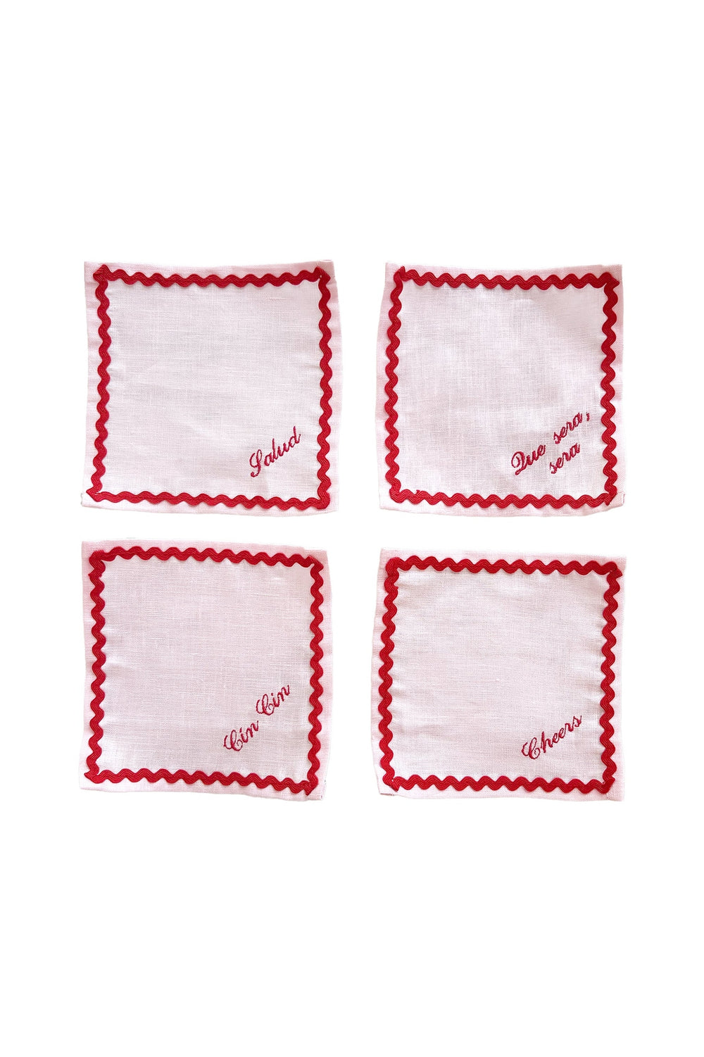 Personalised Linen Cocktail Napkins | Set of 4