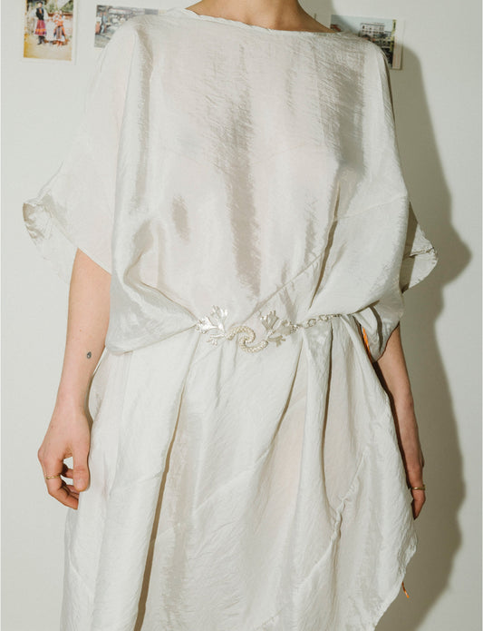 serena belt recycled silver front