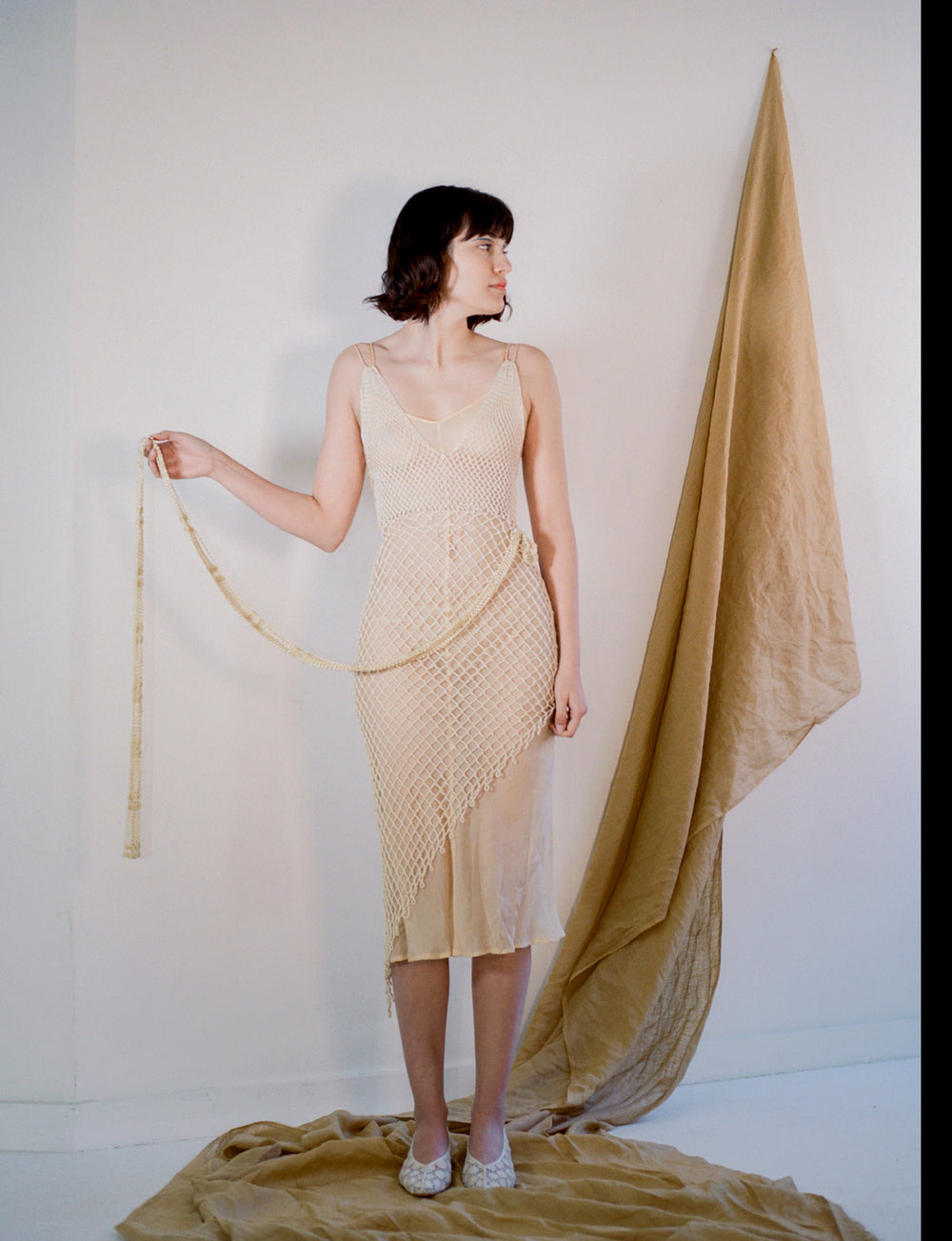 serena dress cotton net front