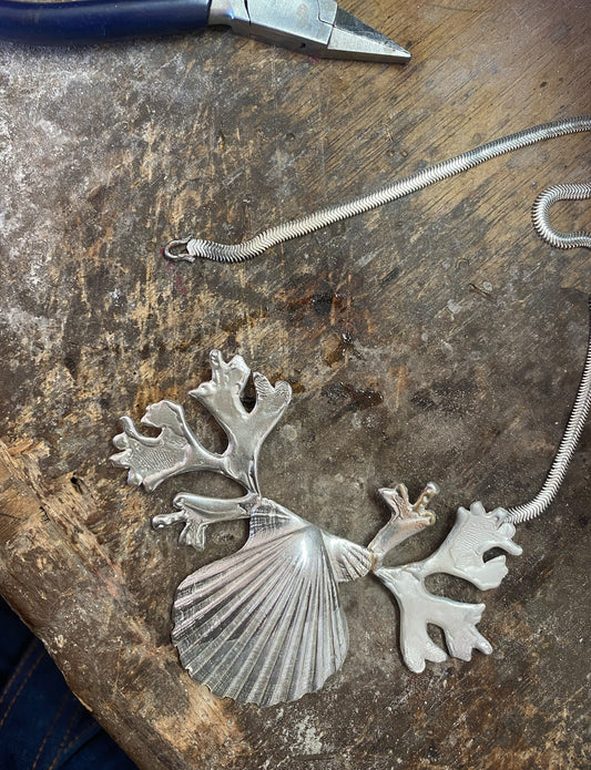 serena necklace recycled silver process