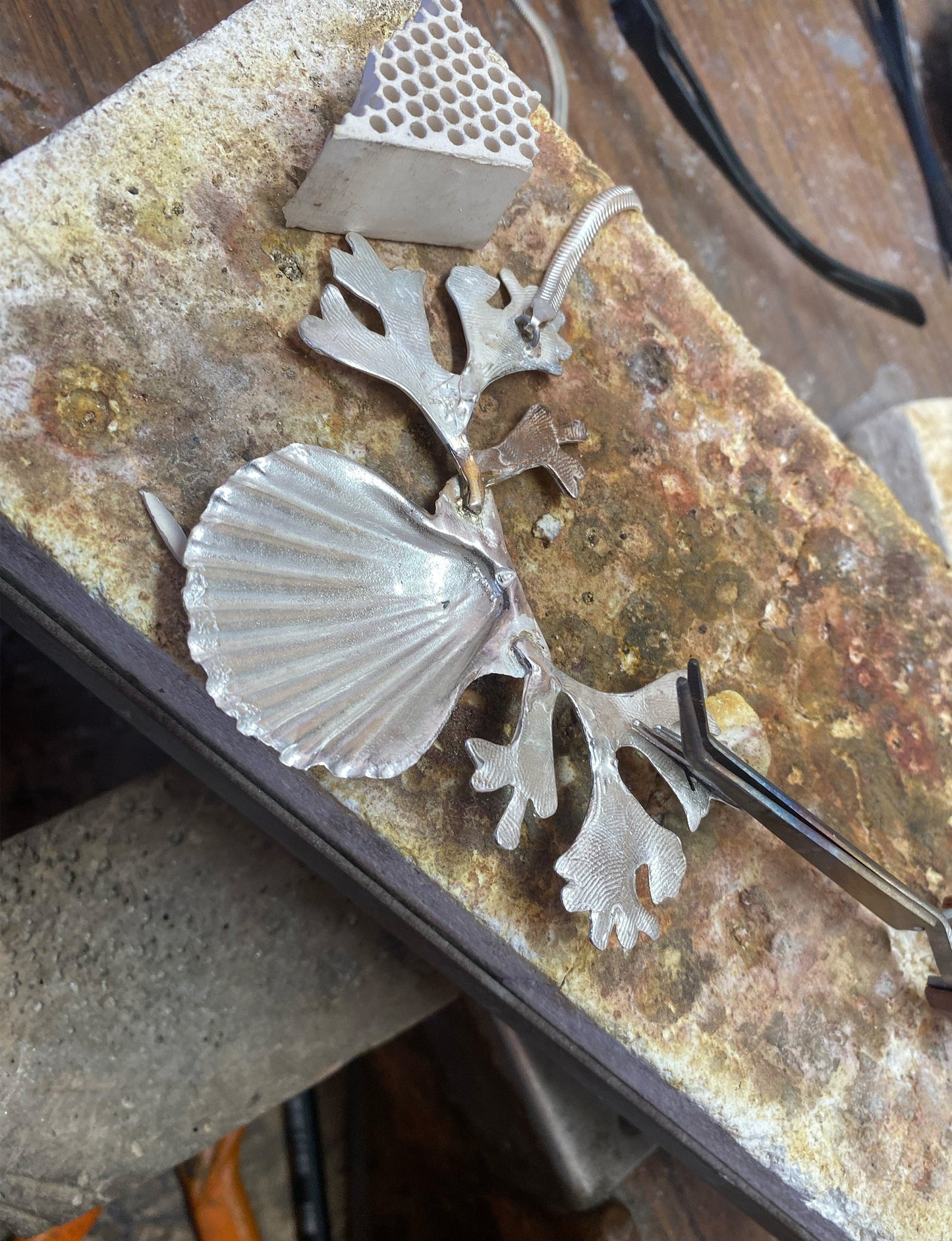 serena necklace recycled silver workshop