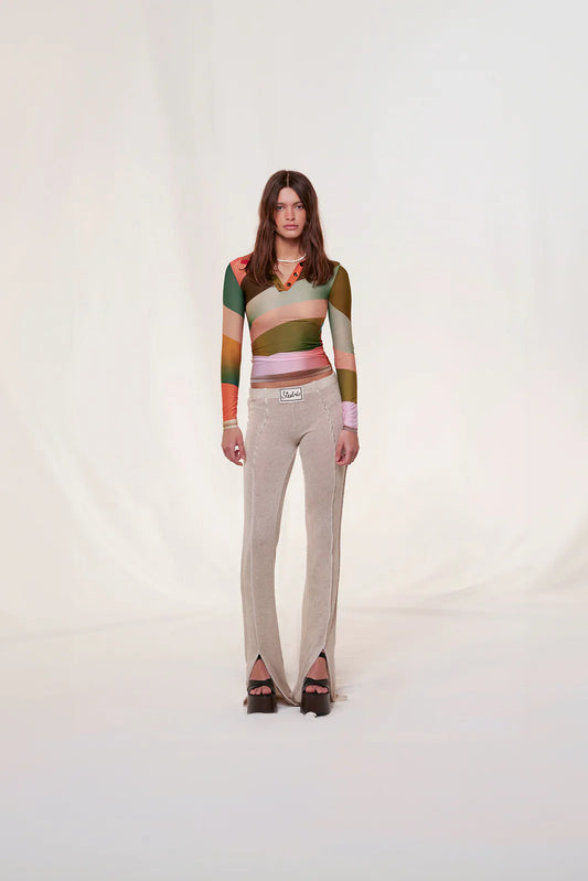 Duo Sun-ray printed polo top