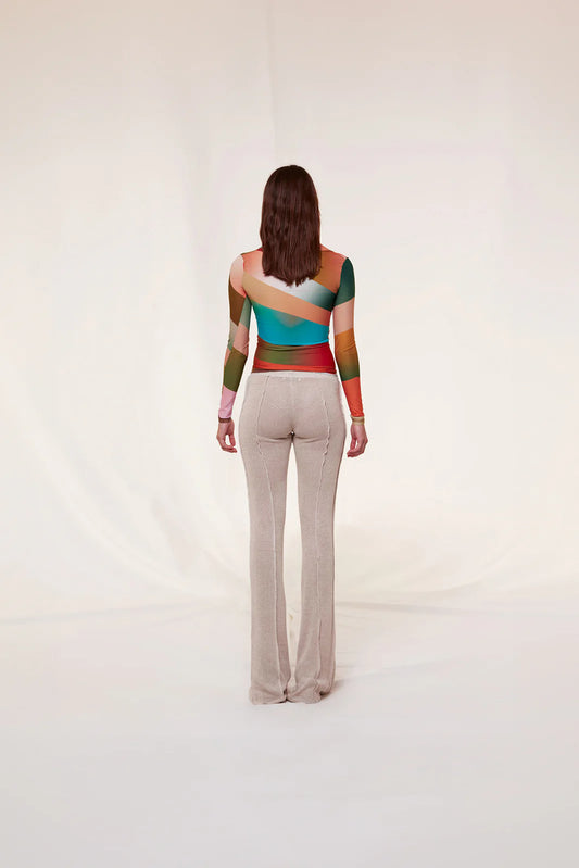 Duo Sun-ray printed polo top