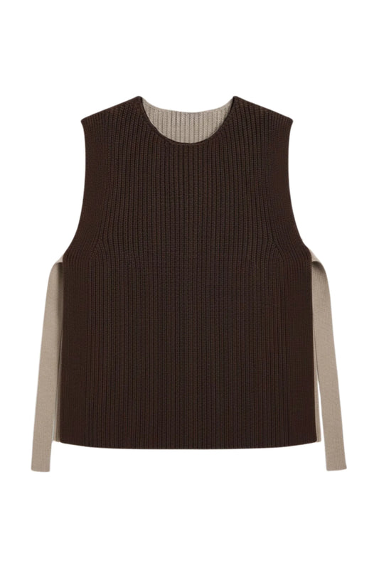 Short Joan Vest | Stone and Chocolate