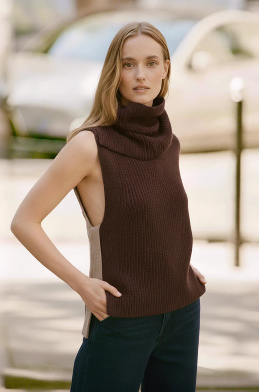 Short Joan Vest | Stone and Chocolate