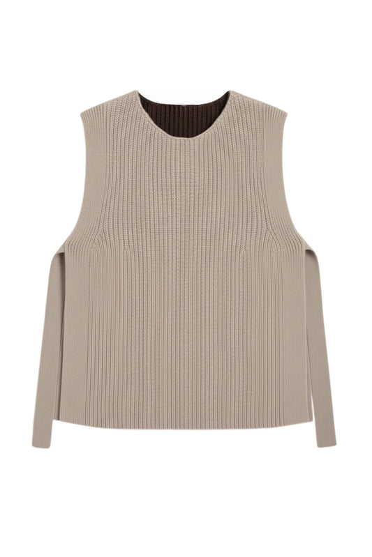 Short Joan Vest | Stone and Chocolate