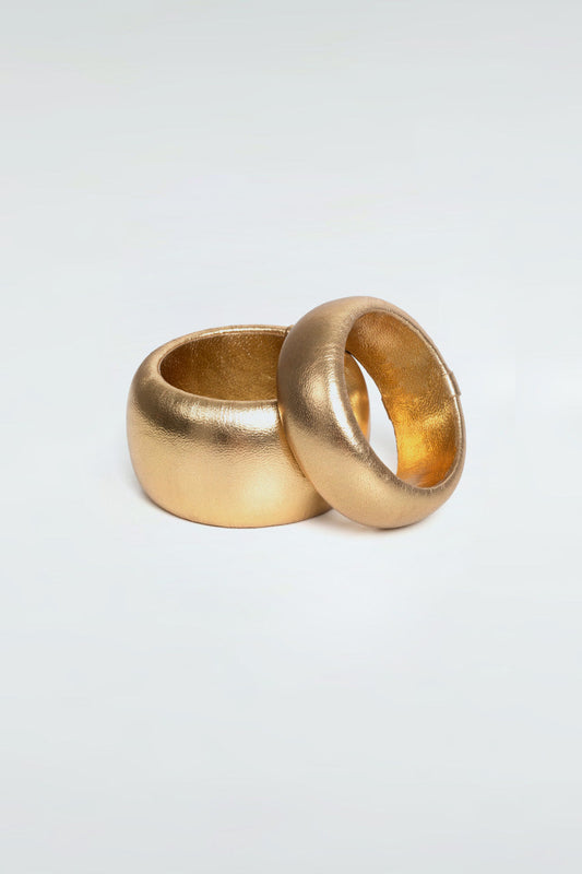 Leather Slim Bracelet Gold