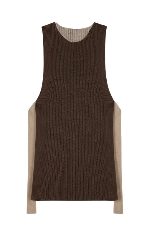 Long Joan Vest | Stone and Chocolate