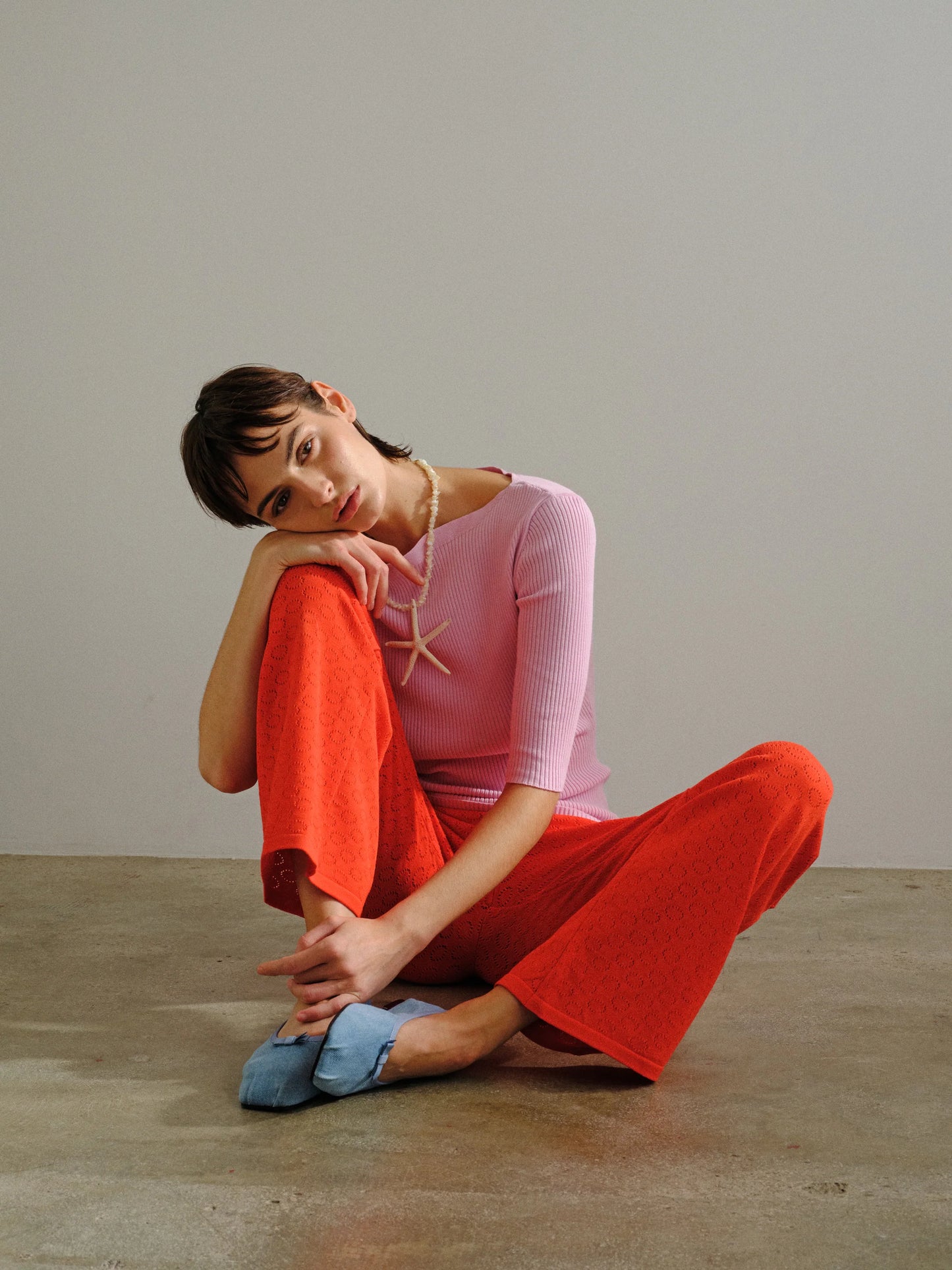 HONEYCOMB PANTS RED